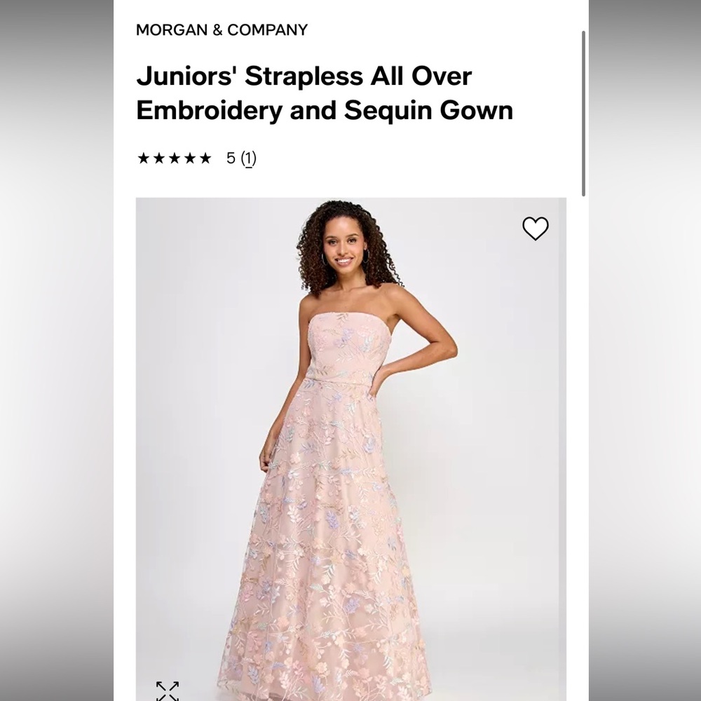 Strapless flower prom dress